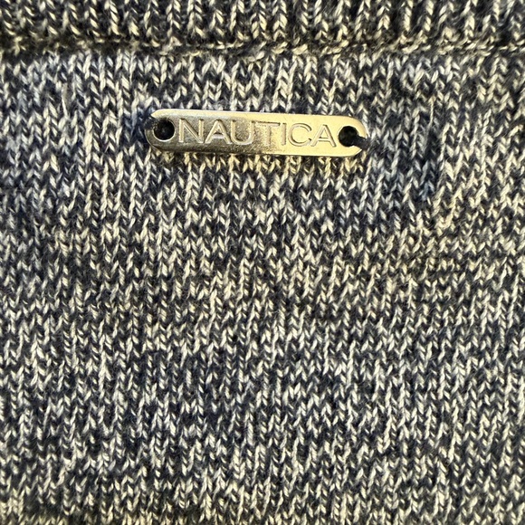 Nautica Women's Heathered Gray Crewneck Sweater with Navy Anchor - Picture 5 of 6